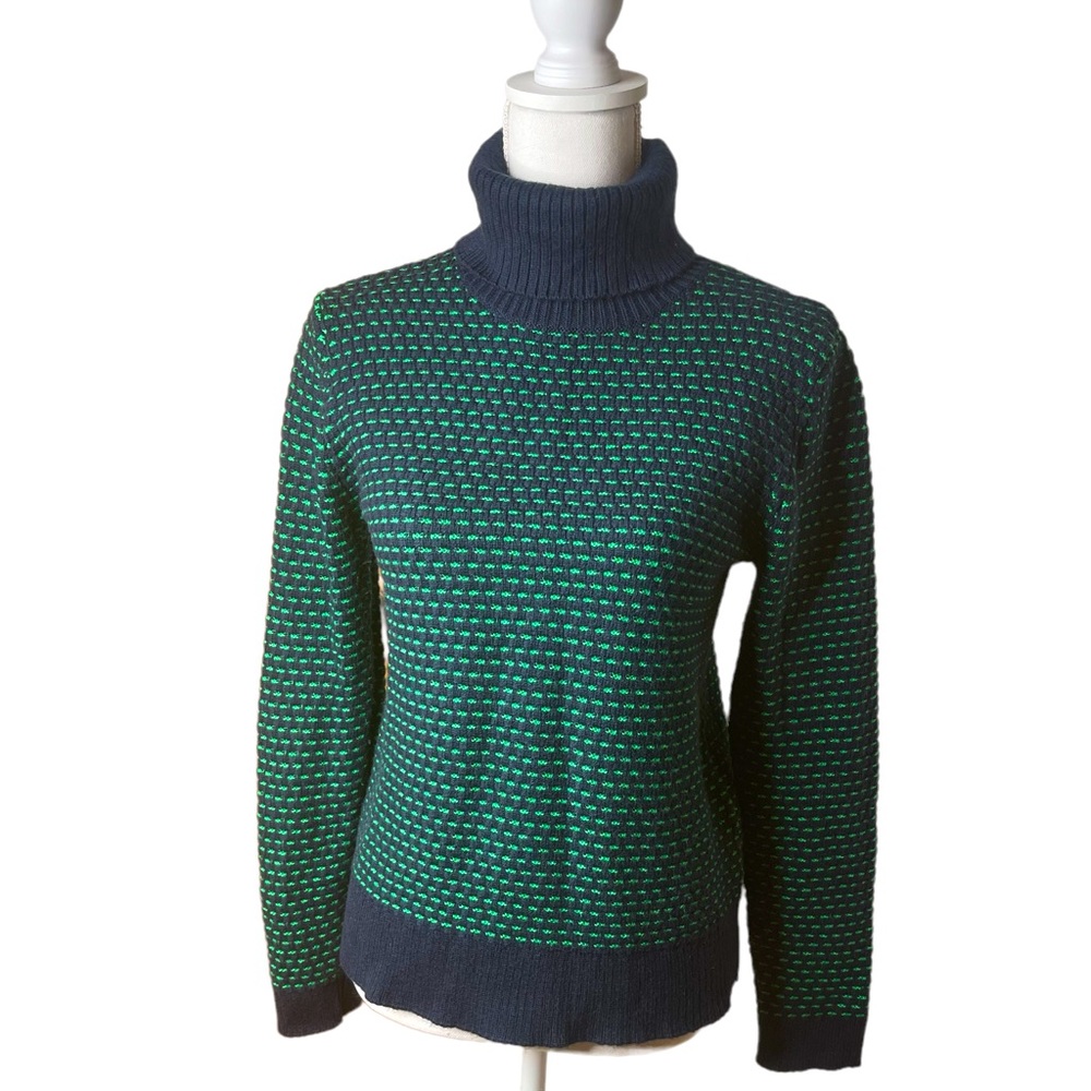 J. Crew Factory Striped Knit Turtleneck Sweater